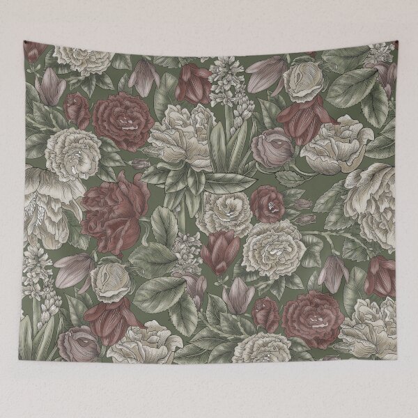 Item preview, Flowers green background designed and sold by agakubish.