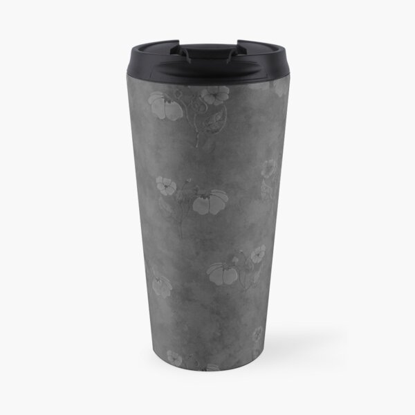 Watercolor Flowers - charcoal gray Travel Mug