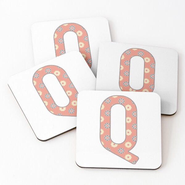 Item preview, MONOGRAM LETTER Q PINK FLORAL TYPOGRAPHY DESIGN designed and sold by RhubarbMyrtle.
