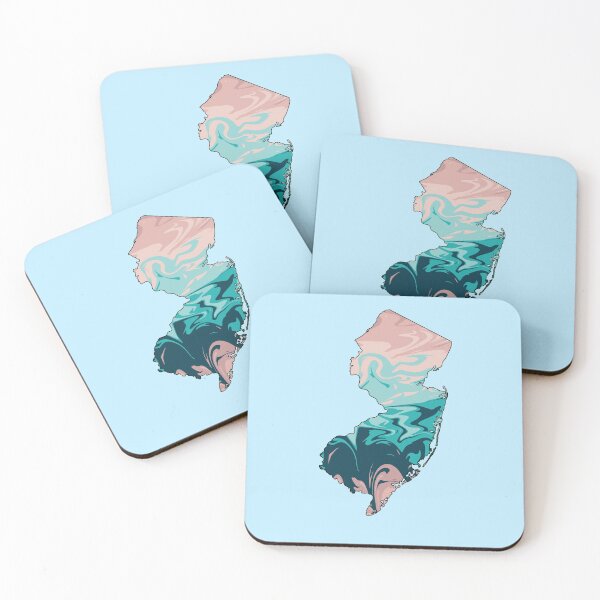 Item preview, Pink, Green and Blue New Jersey State designed and sold by EuropaPrints.
