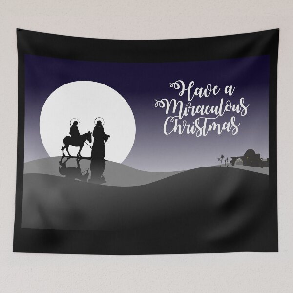 Item preview, Have a Miraculous Christmas - Bethlehem - Joseph and Mary designed and sold by ittybittyowl.