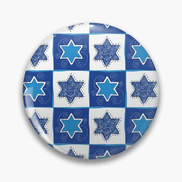 Artikelvorschau, Stern von David Hanukkah Blue Chanukah Pattern entworfen und verkauft von AugustDesign.