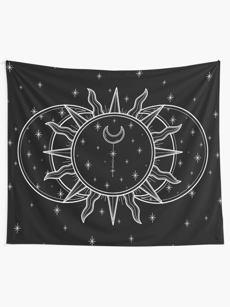 Alternate view of Celestial Sun and Moon and Stars Tapestry