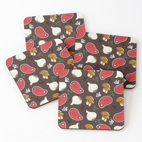Item preview, BBQ Pattern with Steaks Mushrooms Garlic designed and sold by SimplePickUps.