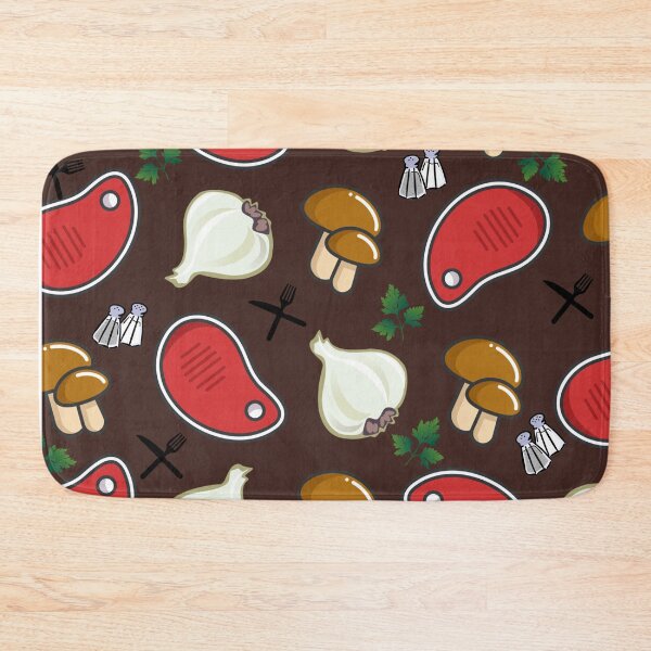 Item preview, BBQ Pattern with Steaks Mushrooms Garlic designed and sold by SimplePickUps.