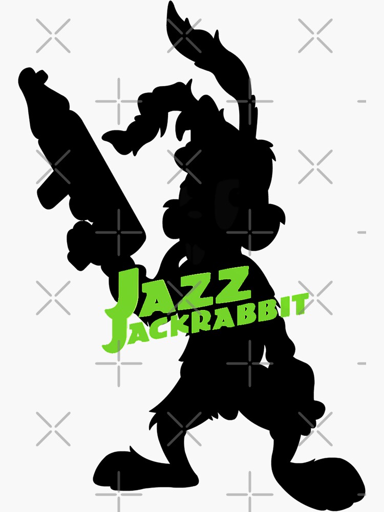"Jazz Jackrabbit Classic Outline TShirt Silhouette" Sticker for Sale