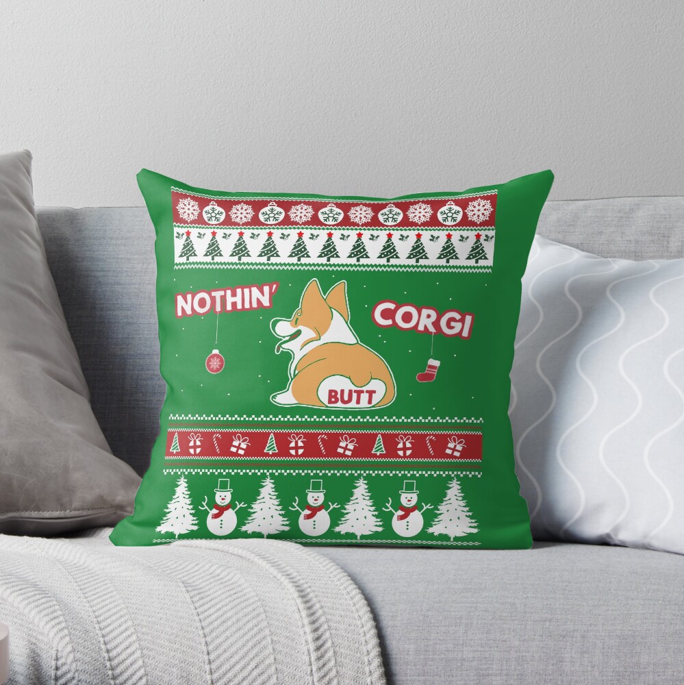 corgi butt throw pillow