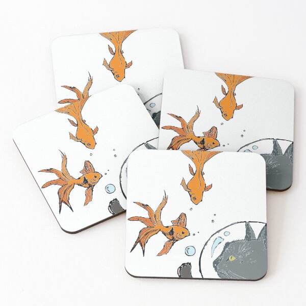 Item preview, Cat with fish in color designed and sold by KClay98.