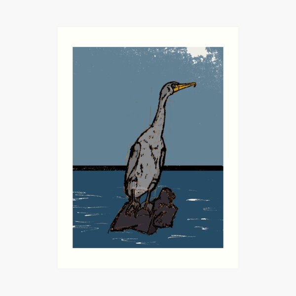 Double Crested Cormorant, a wading bird Art Print