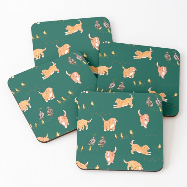 Item preview, Toller Puppies and Ducklings - Forest Green designed and sold by BlossomCreative.