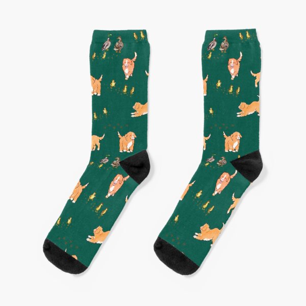 Item preview, Toller Puppies and Ducklings - Forest Green designed and sold by BlossomCreative.
