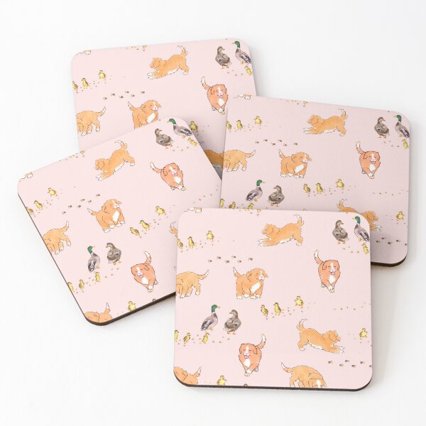 Item preview, Toller Puppies and Ducklings - Light Pink designed and sold by BlossomCreative.