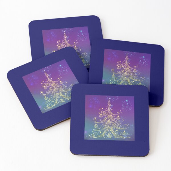 Item preview, Whimsical Swirly Christmas Tree on Red Background designed and sold by ittybittyowl.