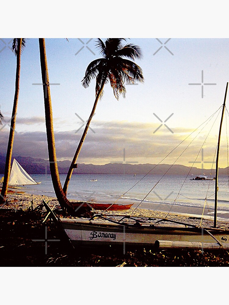  Womens Boracay Sunset Vintage Souvenir Palm Tree Beach