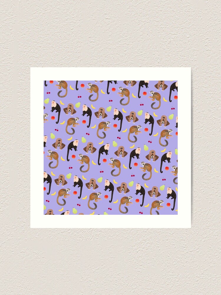 Alternate view of Monkeys & Fruits Pattern Art Print
