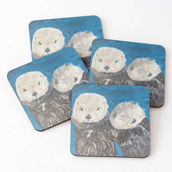 Item preview, sea otters holding hands  designed and sold by sophsteph4.
