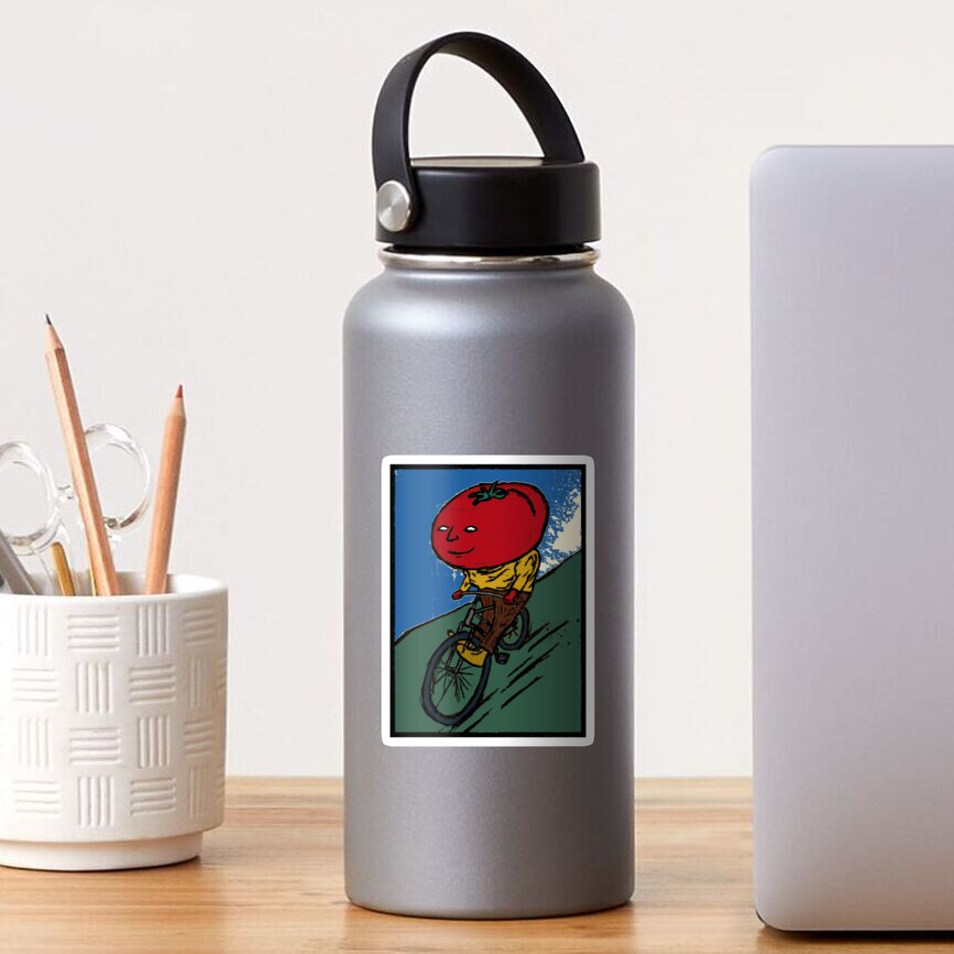 Tomato Riding a Bicycle Sticker