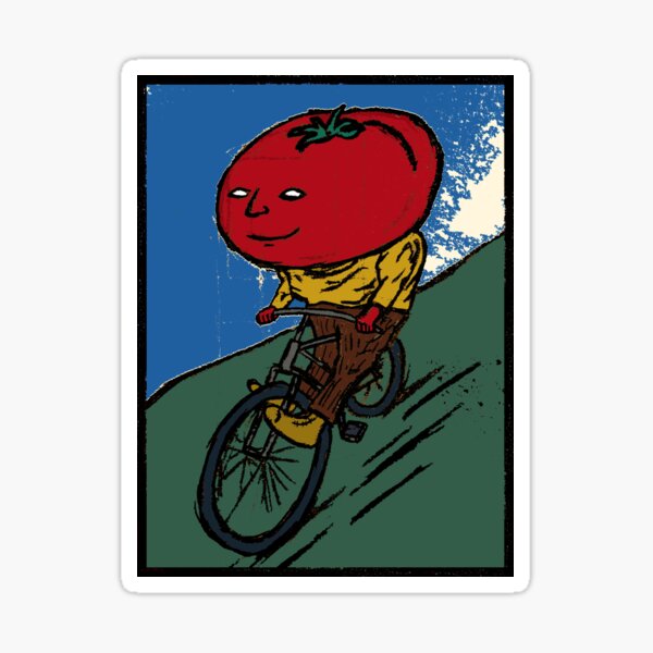 Tomato Riding a Bicycle Sticker
