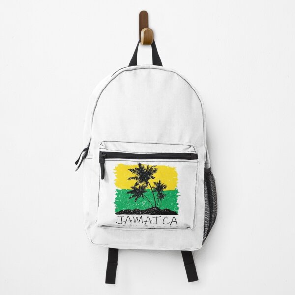 Item preview, Jamaica National Colours in Background of Palm silhouette designed and sold by IdentiTee Studios.
