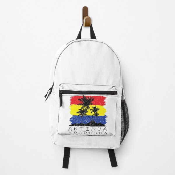 Item preview, Antigua and Barbuda National Colours in Background of Palm silhouette designed and sold by IdentiTee Studios.