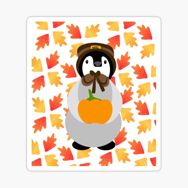 Thanksgiving Penguin Sticker
