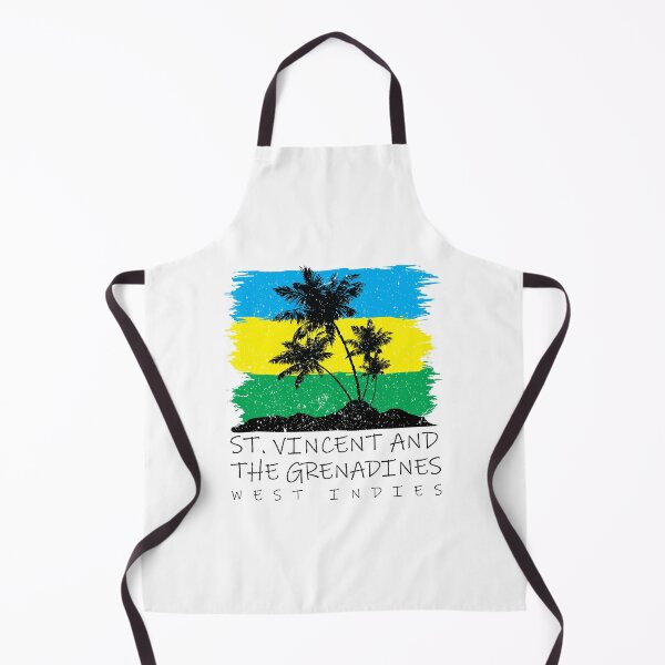 Artikelvorschau, St. Vincent und die Grenadinen Nationalfarben im Hintergrund der Palmensilhouette entworfen und verkauft von IdentiTee Studios.