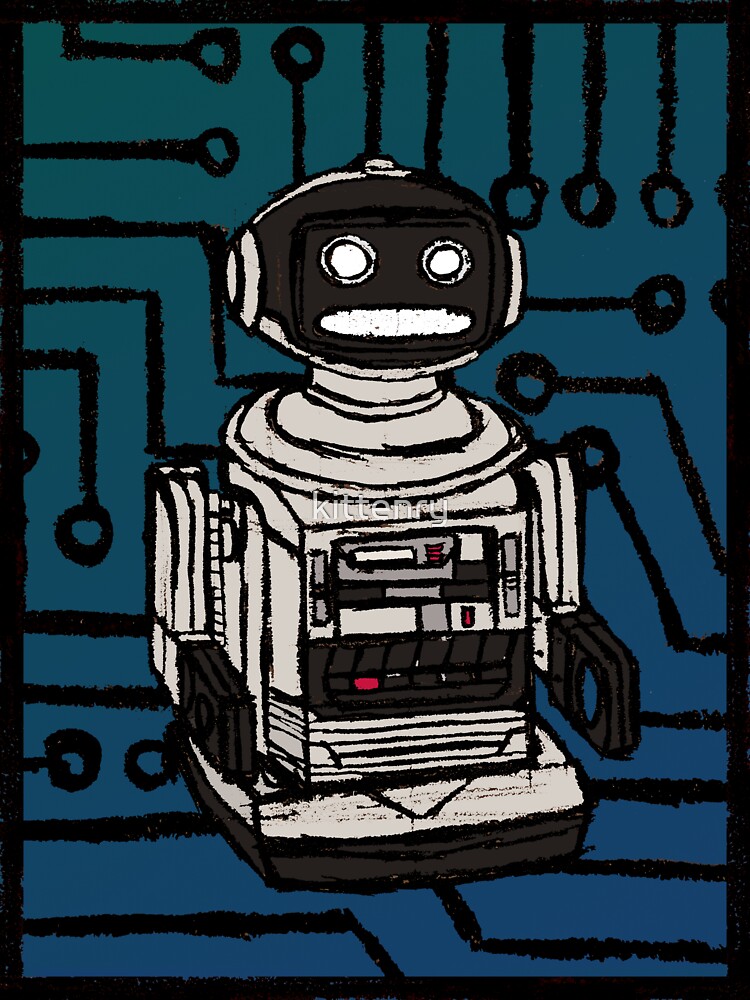 Thumbnail 3 of 3, Sticker, 1980s remote controlled robot friend designed and sold by kittenry.