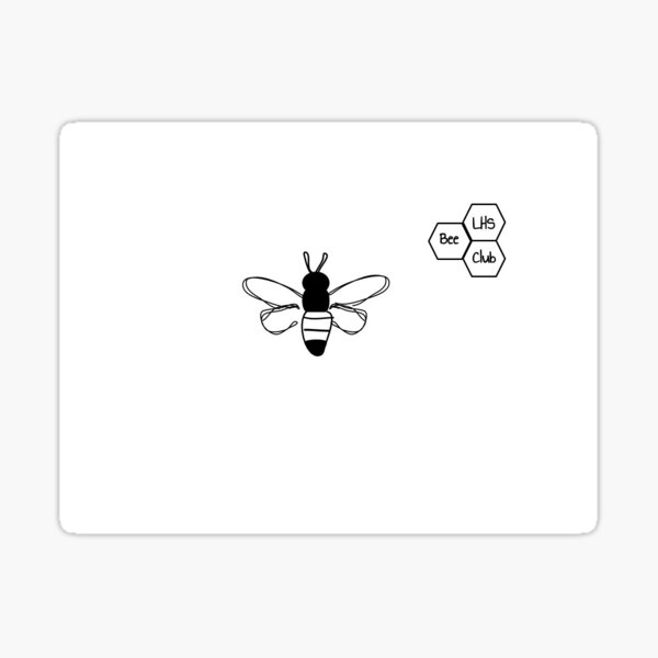 bee club black and white bees and honeycomb design Sticker