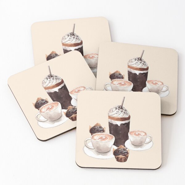 Item preview, Cafe Food - Iced Coffee, Cafe Latte and Chocolate Muffins designed and sold by Alicia Chee.