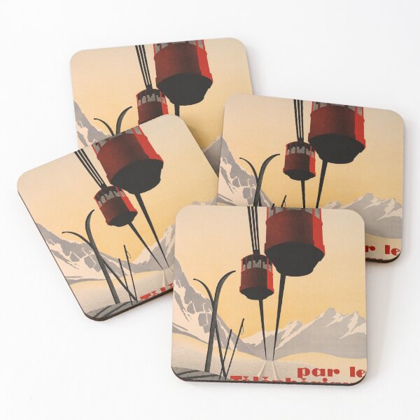 Item preview, retro megeve rochebrune telepherique vintage reclame designed and sold by CorasPosters.