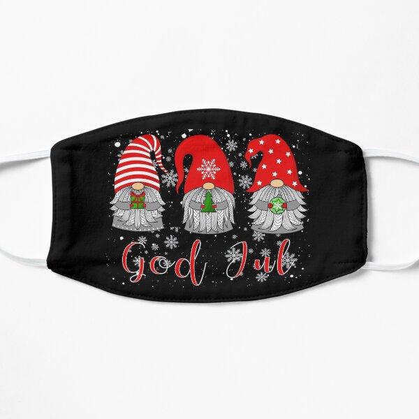 Scandinavian Gnomes God Jul Tomte Chemise nordique de Noël suédois Masque sans plis