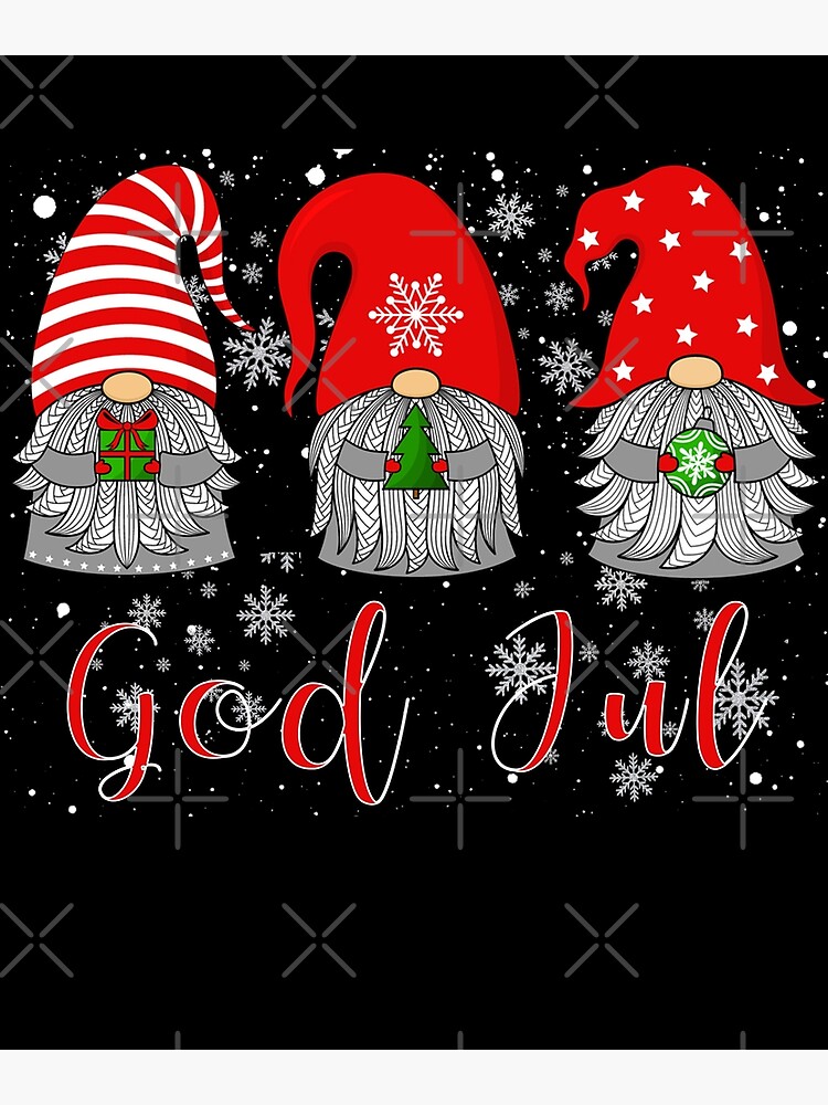 "Scandinavian Gnomes God Jul Tomte Swedish Christmas Nordic Shirt