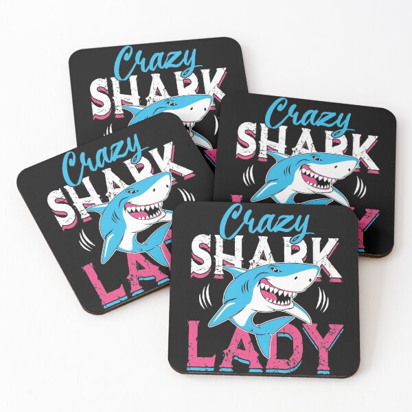 Item preview, Crazy Shark Lady Funny Design For Shark Lovers designed and sold by giftsbyminuet.
