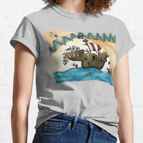 Penguin Pirate Ship Classic T-Shirt