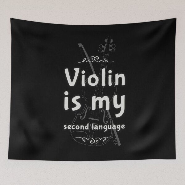 Item preview, Violin is my second language black designed and sold by mwebba2005.