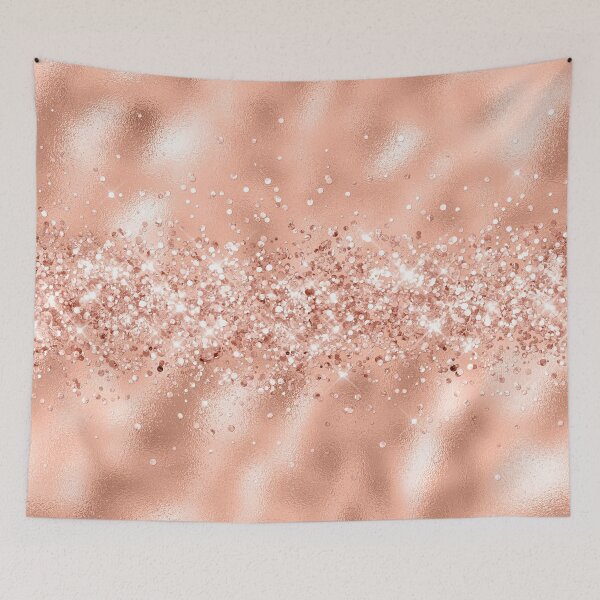 Item preview, Rose Gold Sparkly Glitter Effect on Blurred Foil look background designed and sold by WOW TeesAndThings.