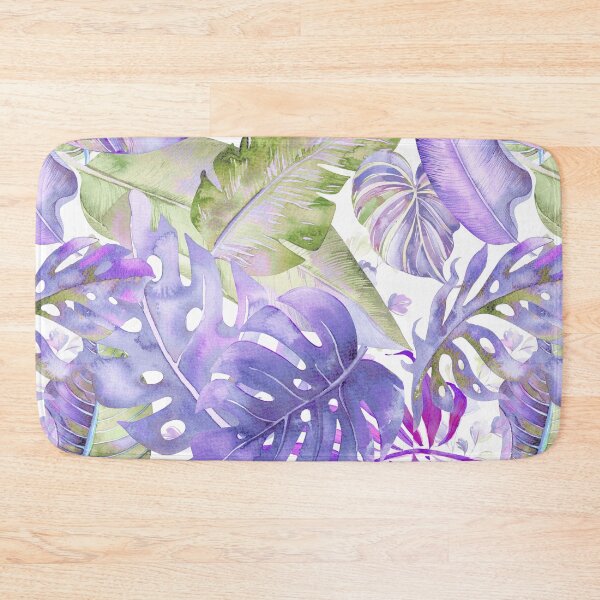 Item preview, Hawaiian Jungle Tropical Foliage, Lavender purple Lemongrass Green designed and sold by PixDezines.