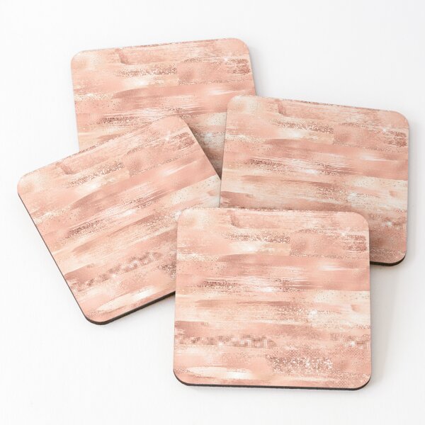 Item preview, Rose Gold Sparkly Glitter Effect with Brush Strokes designed and sold by WOW TeesAndThings.