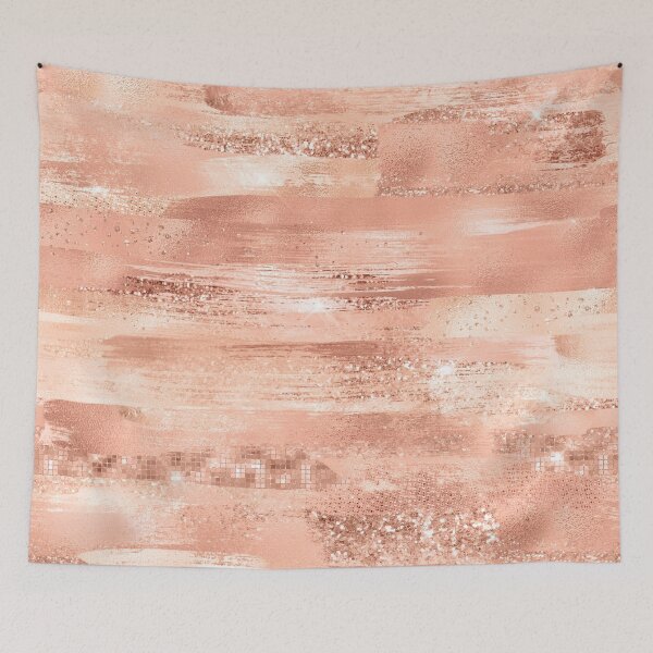 Item preview, Rose Gold Sparkly Glitter Effect with Brush Strokes designed and sold by WOW TeesAndThings.