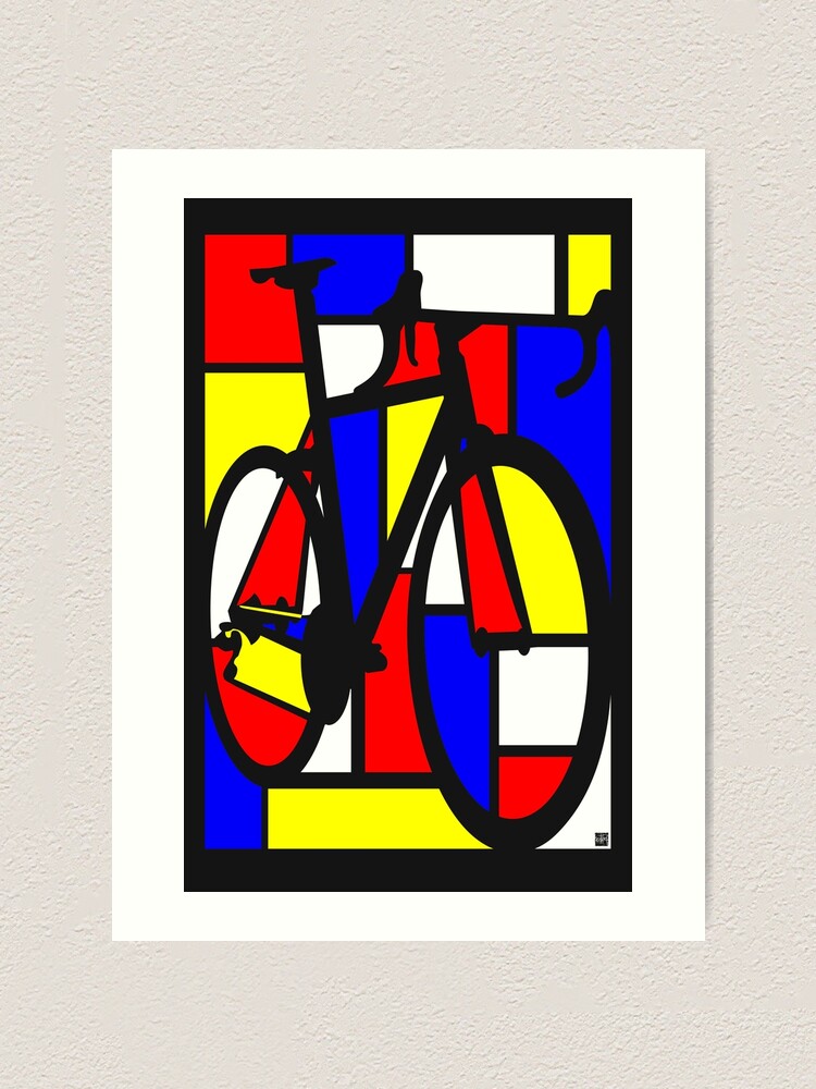 Vista alternativa de Lámina artística Bicicleta de carretera Mondrianesque