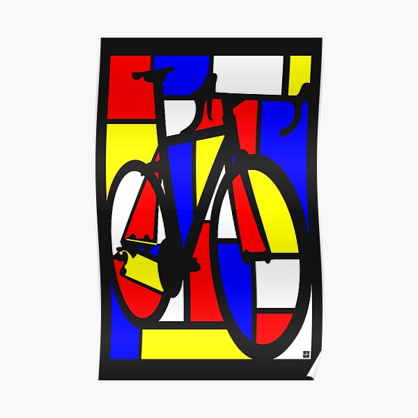 Mondrianesque Rennrad Poster