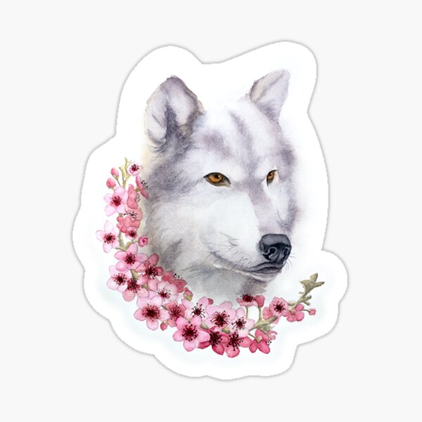 Sakura Wolf Stickers For Sale Redbubble