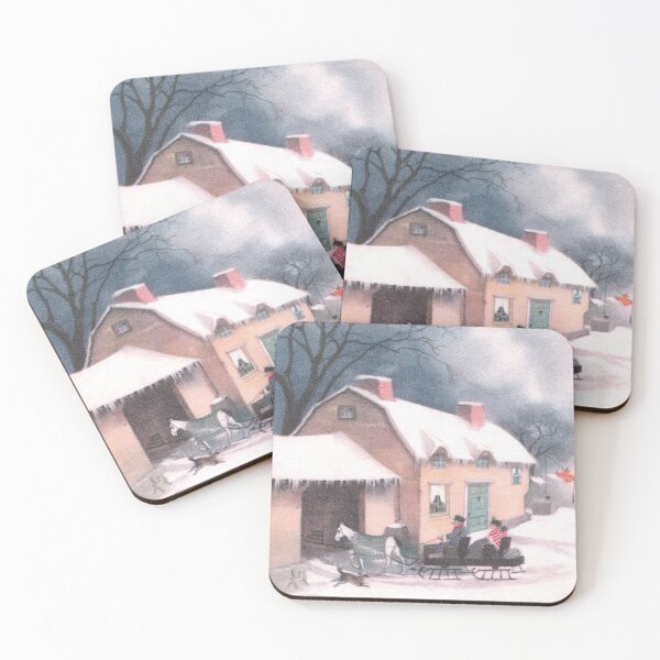 Item preview, Back at the Farmhouse Via Sleigh Christmas Greeting designed and sold by fenneltea.