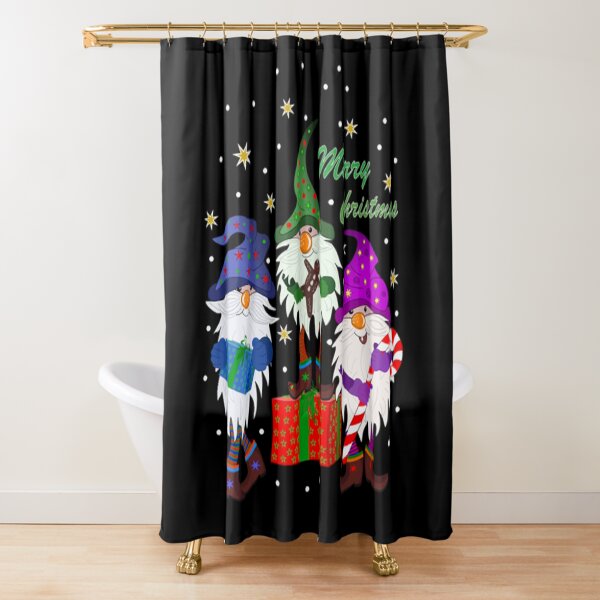 Christmas Gnome Shower Curtains Redbubble