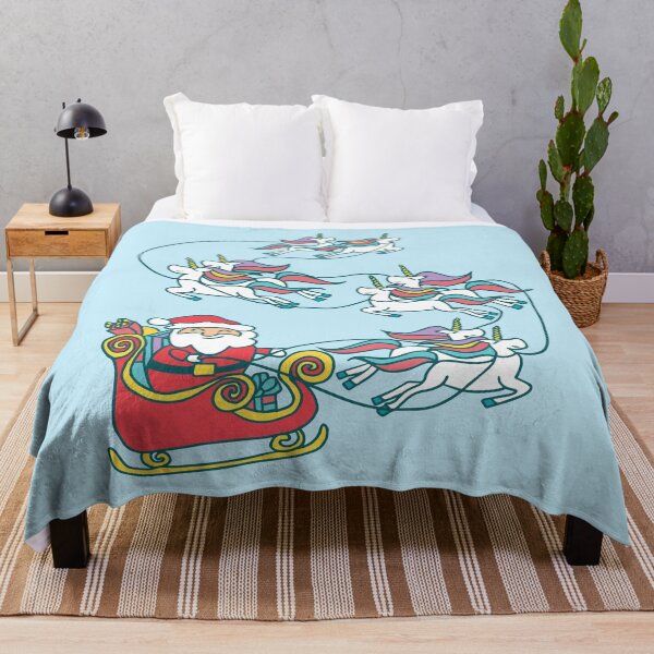Item preview, Christmas Unicorn Santa Sleigh All Day designed and sold by izzyinks.