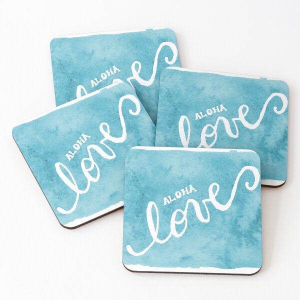 Item preview, Watercolor Hawaii Love Aloha Beach Vibe . Tilt Turquoise . designed and sold by maruwatercolor.