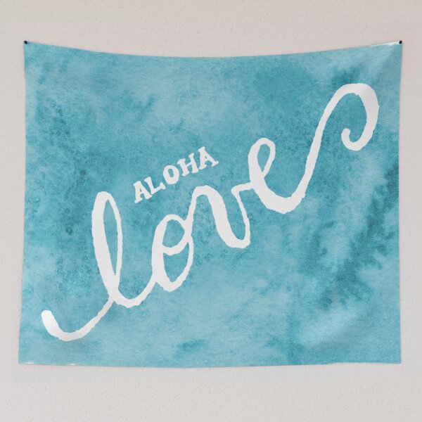 Item preview, Watercolor Hawaii Love Aloha Beach Vibe . Tilt Turquoise . designed and sold by maruwatercolor.