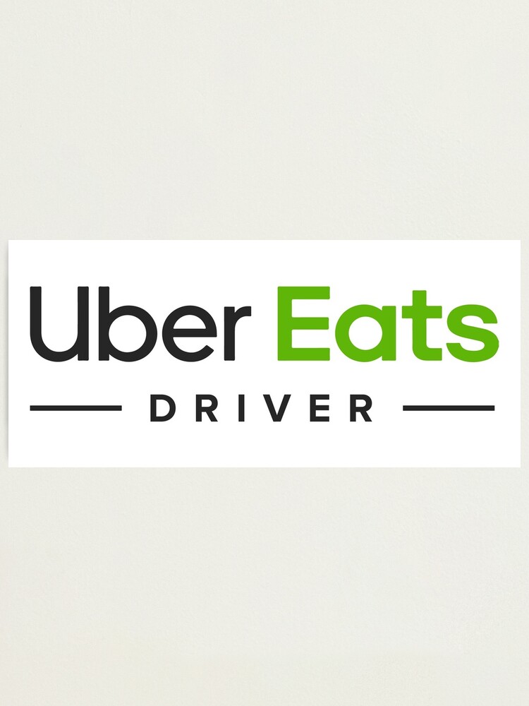 Uber Eats Delivery Driver Classic Black Green Logo UberEats Unofficial  Uniform  Photographic Print