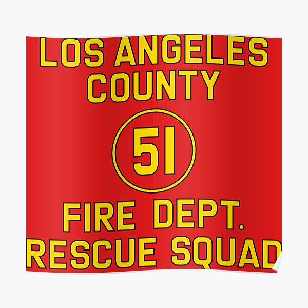 Emergency Squad 51 Side of Truck Reproduction Logo Poster