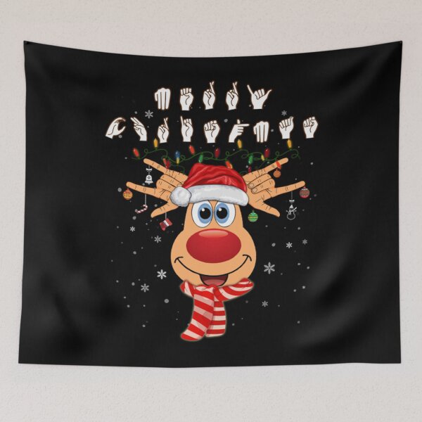 Item preview, Pride ASL Reindeer Deer Merry Christmas Sign Language Deaf designed and sold by TimothyRowley.